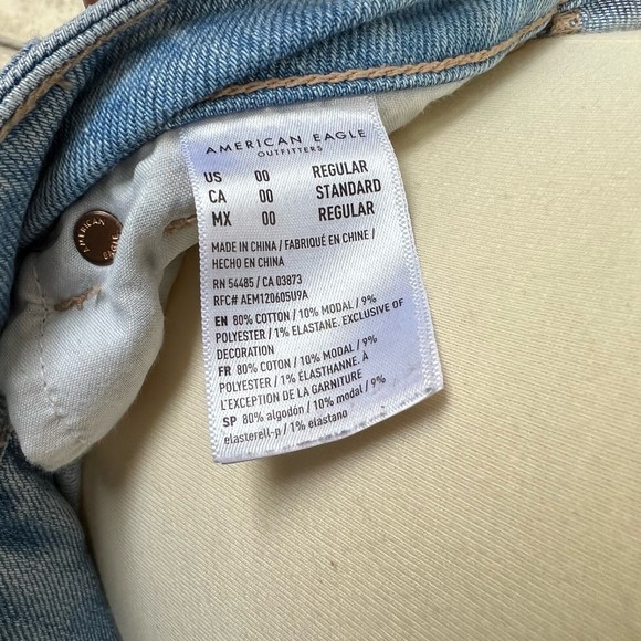 American Eagle Outfitters Mom Straight Jeans Size 00 - Picture 4 of 8